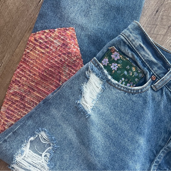 Free People Zappa Harem Patchwork Jeans - Picture 15 of 15